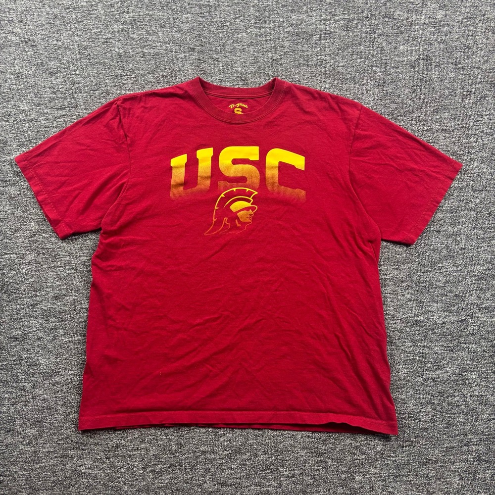 Y2K USC Trojans Collegiate Graphic T-Shirt Red Size XL